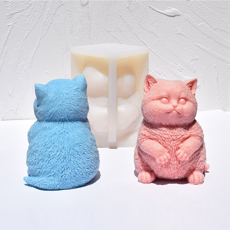Soap Making Animal Fat - 3D Fat Cat Silikon-Kerzenform, DIY Stehende