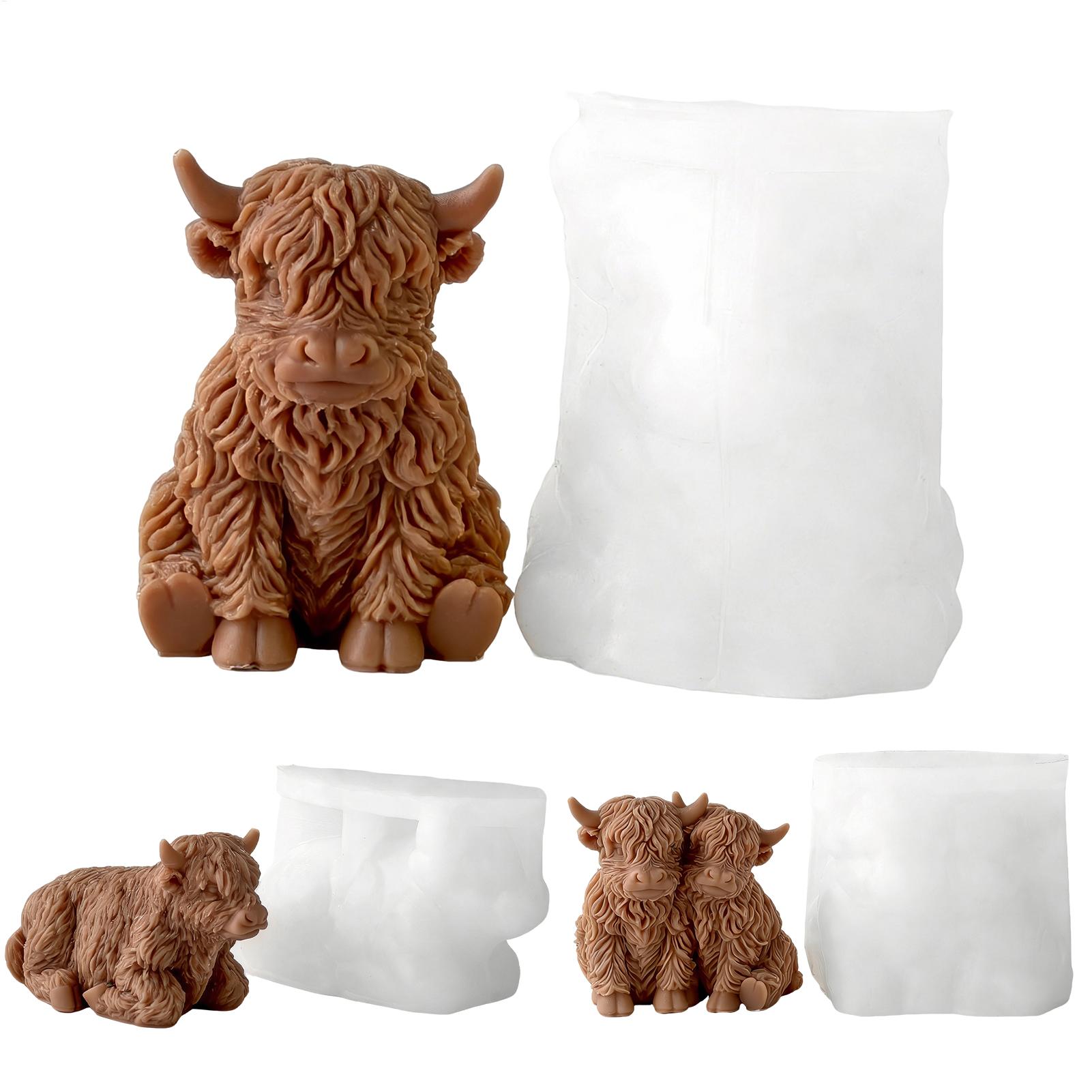 Soap Making Business - Hochlandrind Silikonform Wiederverwendbare 3D Niedliche Tier-Gussform