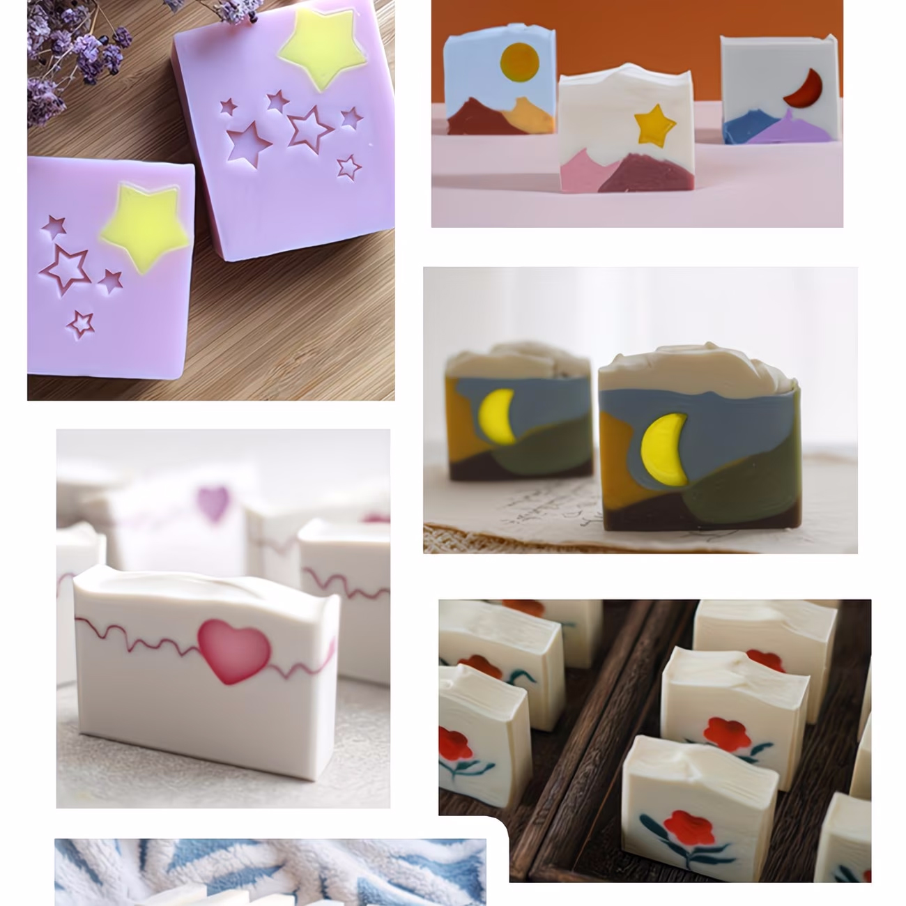 Soap Making Youtube - Silikonformen in Stern-, Herz-, Blumen- und