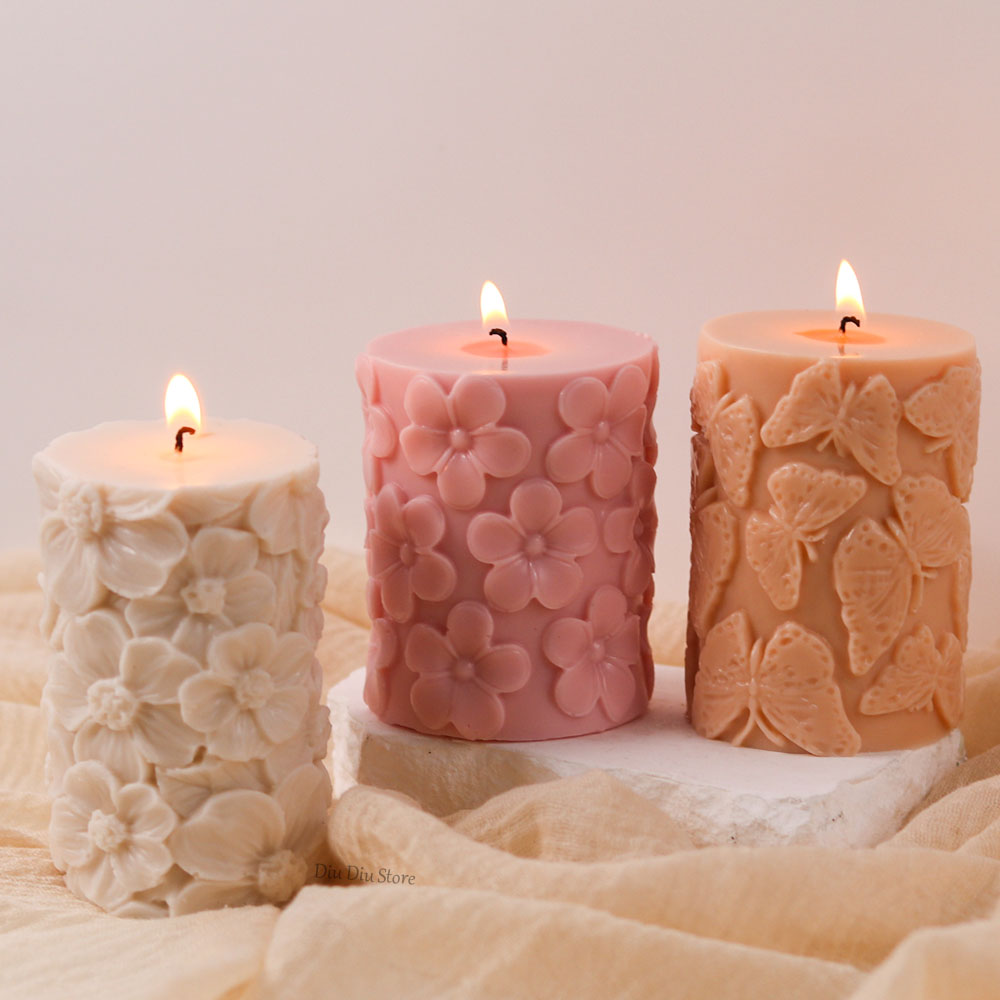Soap Making Business - Blume Schmetterling Säulenförmige Silikon Kerze Form