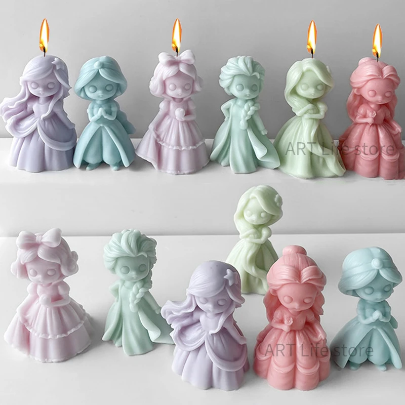 Soap Making Business - 6 Prinzessin Puppe Silikon Kerzen form