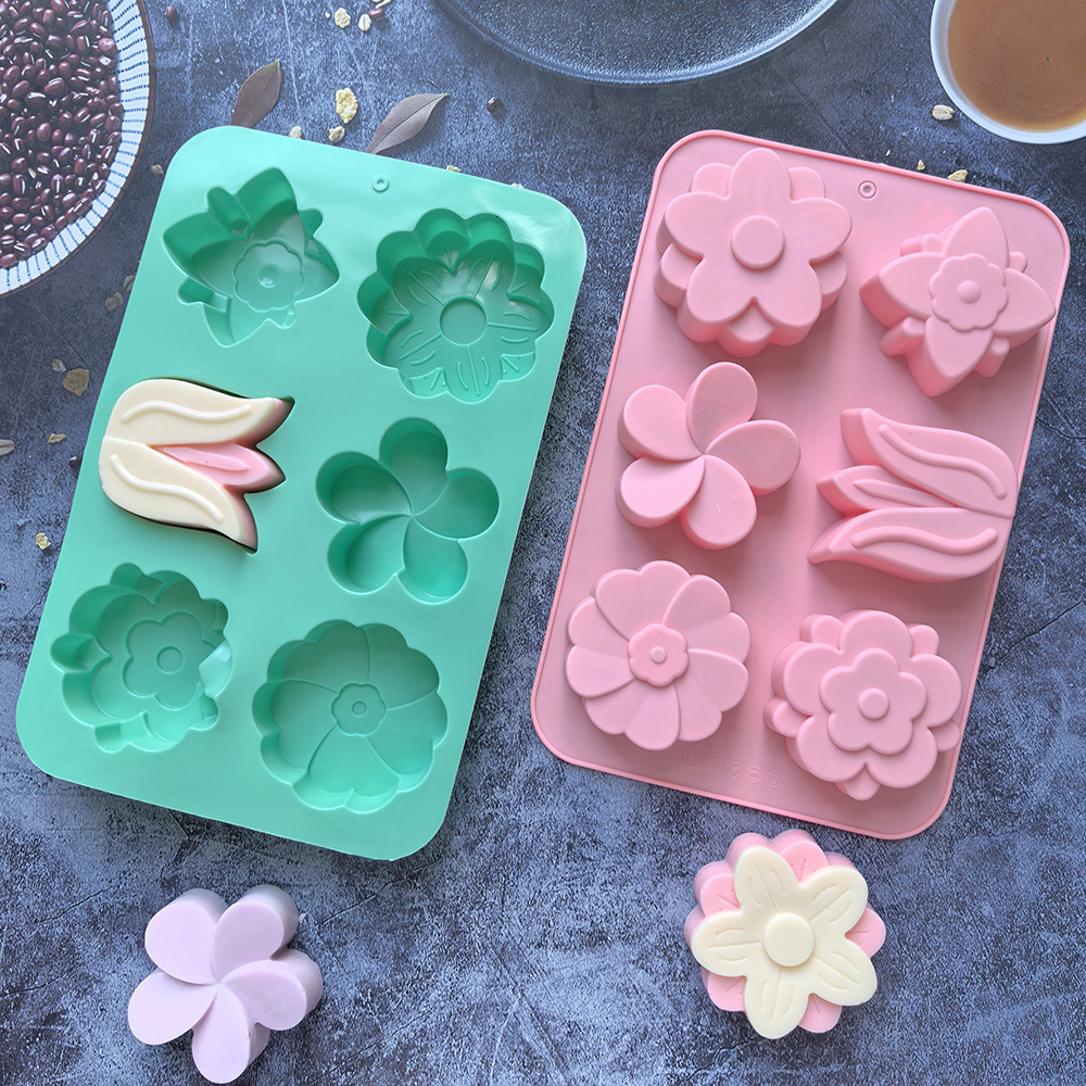 Soap Making Vendors - Verschiedene Blumen-Silikonformen, Blumenförmige Backformen Geeignet für
