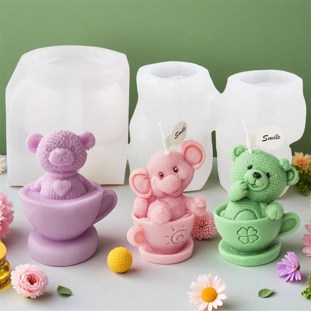 Soap Making Jug - Teddybär in Tasse Silikonform Cartoon Bär