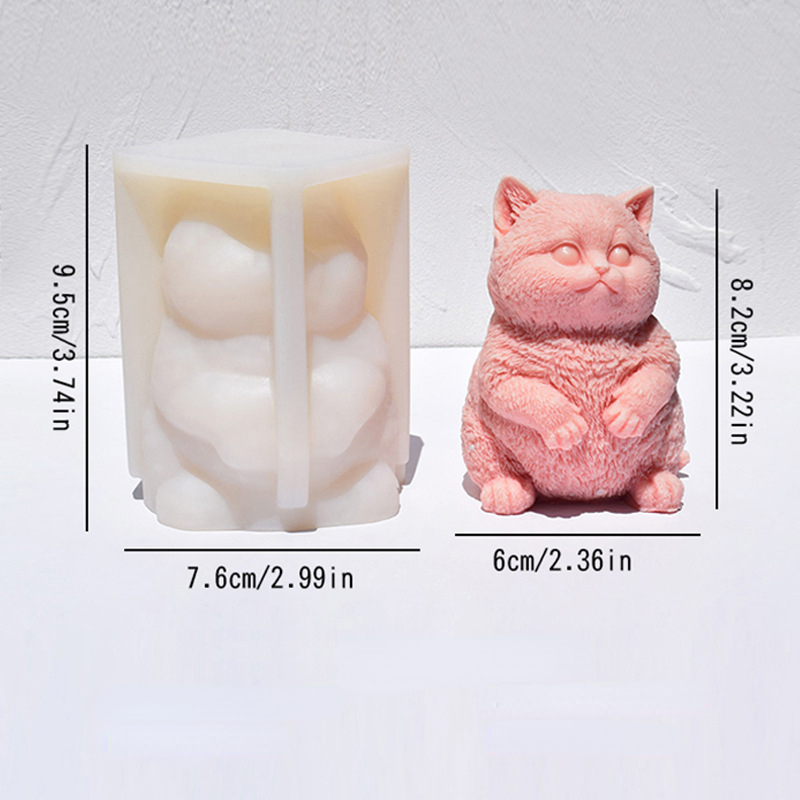 3D Fat Cat Silikon-Kerzenform, – Soap Making Animal Fat Bewertung und Preis
