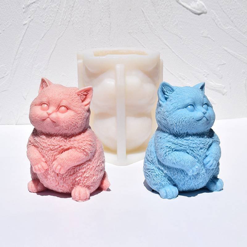 3D Fat Cat Silikon-Kerzenform, – Soap Making Animal Fat Bewertung und Preis