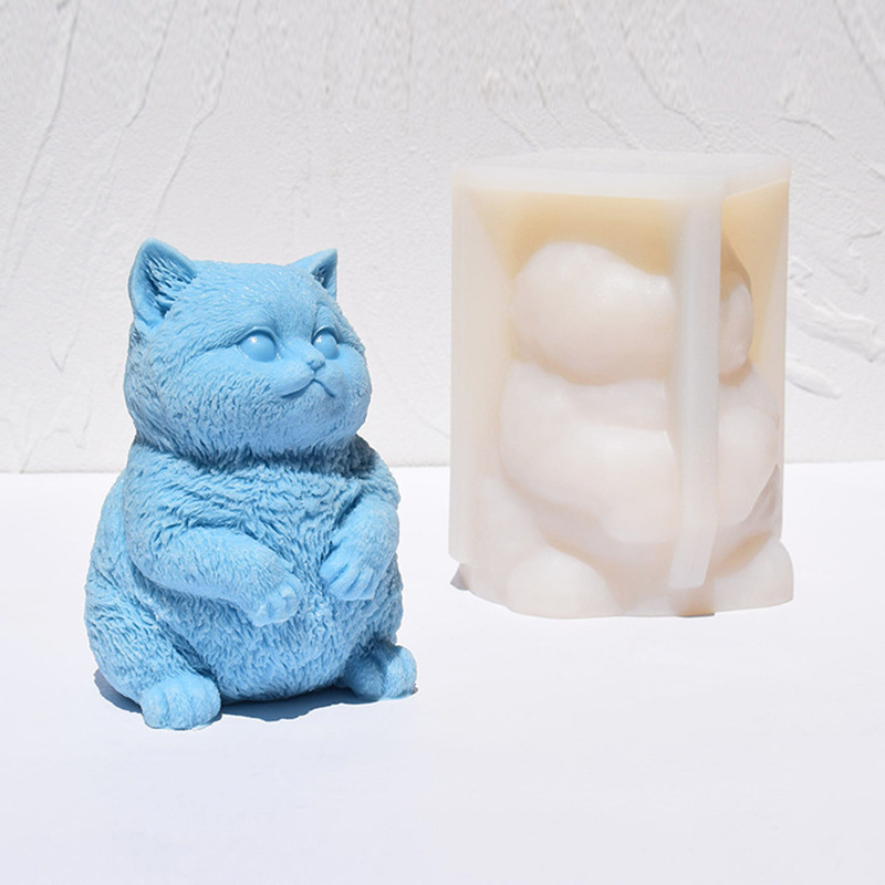 3D Fat Cat Silikon-Kerzenform, – Soap Making Animal Fat Bewertung und Preis
