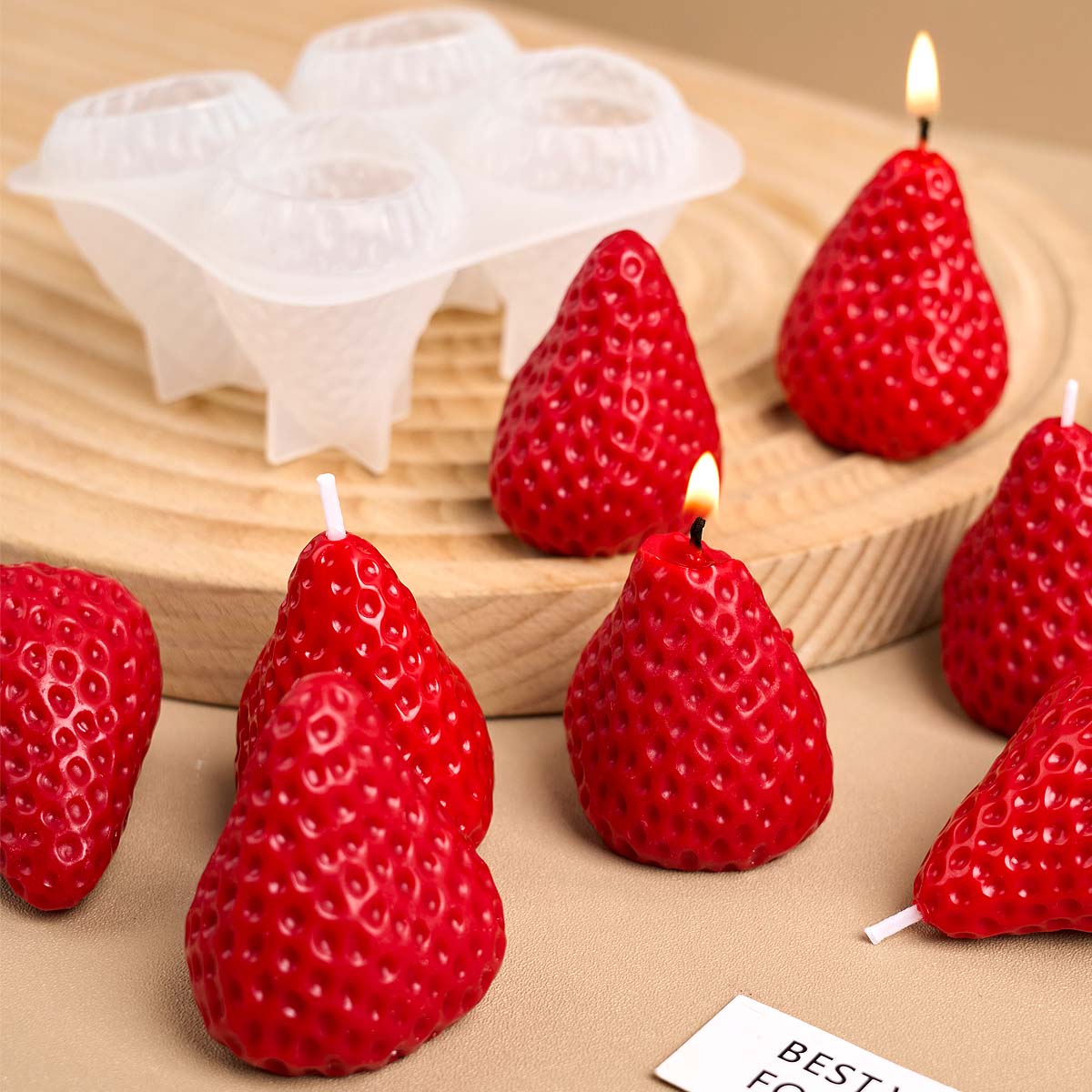 4 Stück Erdbeere Silikon Kerze – Soap Making Gifts Bewertung und Preis