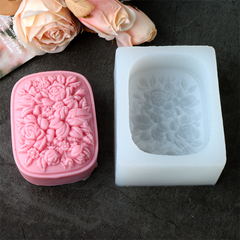 Quadratische Blumen-Silikonfor – Soap Making Gifts Bewertung und Preis
