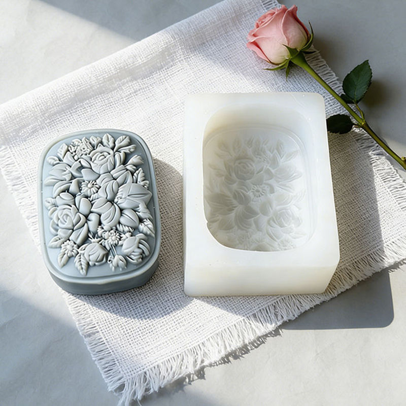 Quadratische Blumen-Silikonfor – Soap Making Gifts Bewertung und Preis