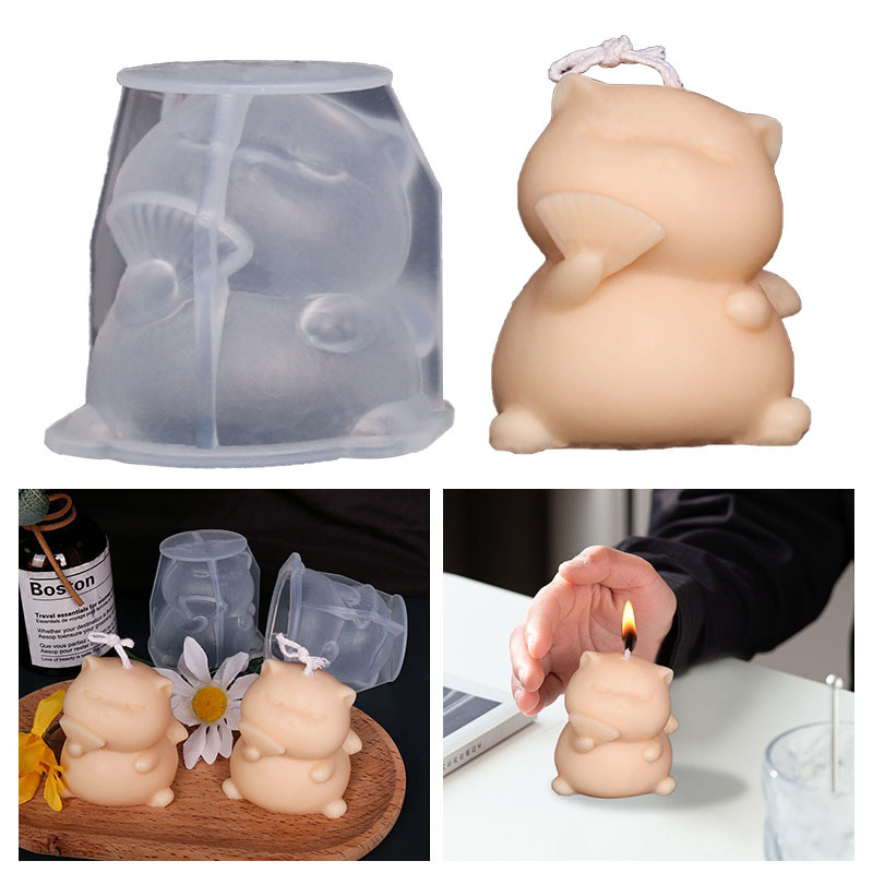 Süße dicke Katze Silikon Kerze – Soap Making Animal Fat Bewertung und Preis