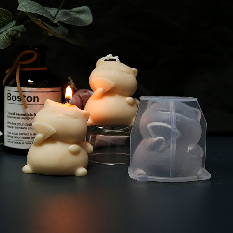 Süße dicke Katze Silikon Kerze – Soap Making Animal Fat Bewertung und Preis
