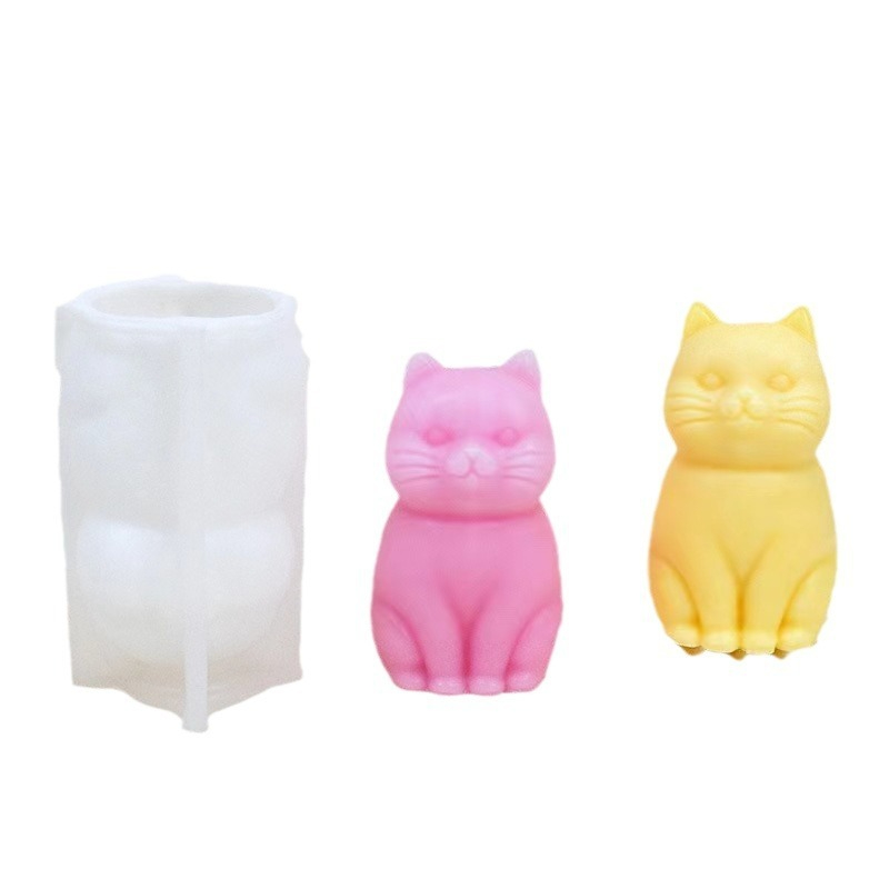 3D Fat Cat Tier-Silikon-Kerzen – Soap Making Animal Fat Bewertung und Preis