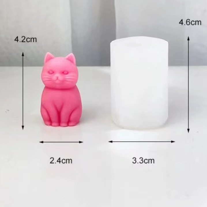 3D Fat Cat Tier-Silikon-Kerzen – Soap Making Animal Fat Bewertung und Preis